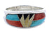 Multicolor Inlay Sterling Silver Southwest Ring Size 6-3/4 CX50069